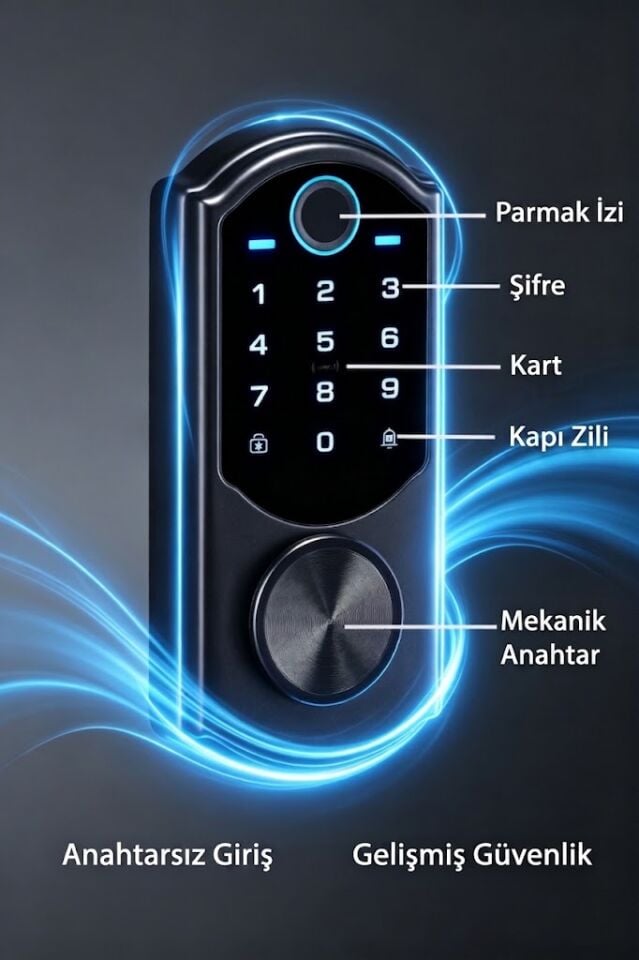 Akıllı Kapı Kilidi IP65 Dış Mekan, Parmak izi Şifre/Kart