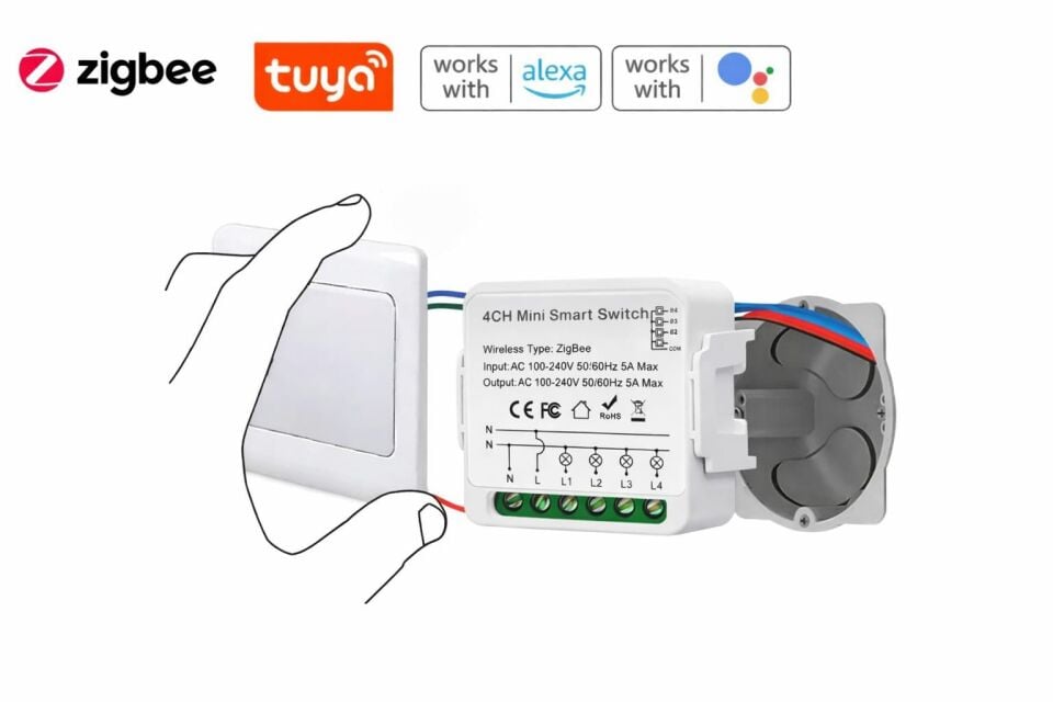 Tuya Zigbee 4 Çıkışlı Mini Akıllı Röle
